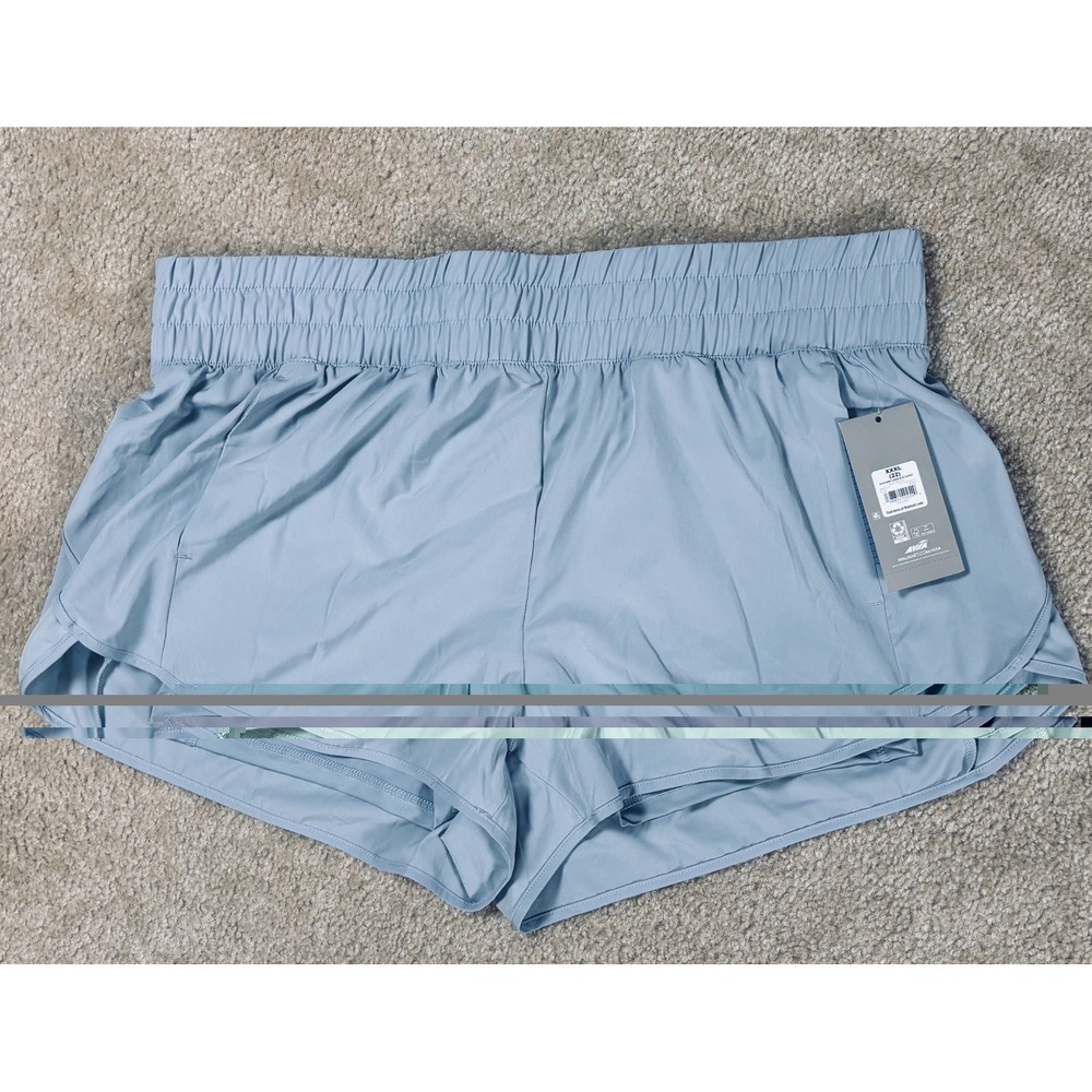 NWT Avia Women's High Rise Running Shorts with Bike Liner Size 3XL (22) Gray